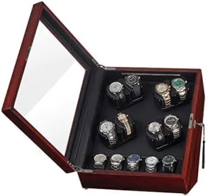 Watch Shaker Piano Paint Automatic Watch Winder, Dual inconsistency extend practical retire rod Power, 5 Roating Mode, Auto Winding Watch Box, Auto Cover Stop (Color : BrownRed, Siz Mechanical 