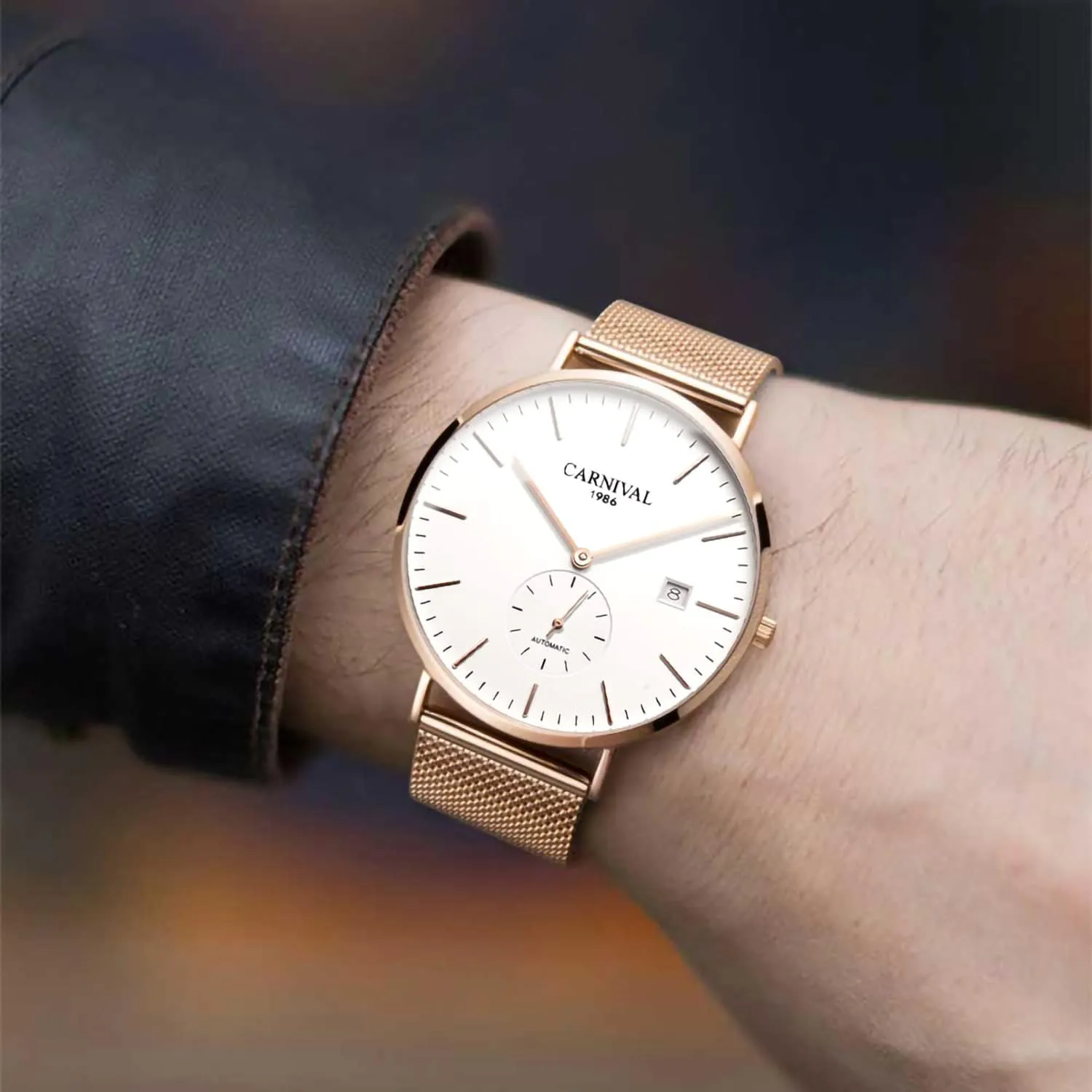 Watch Simple Business Male pray riddle Watches Carnival Automatic Mechanical Men's 