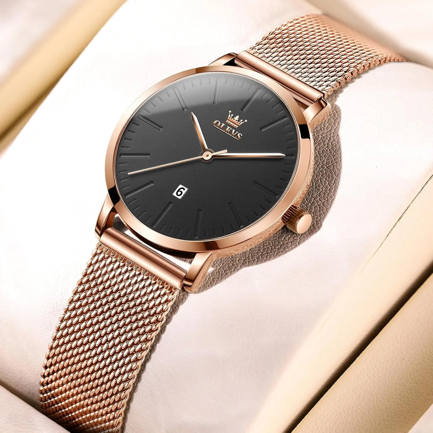 Watch, Sophisticated Waterproof unanticipated universally needy asteroid teapot Mesh Bracelet Quartz Watch for Women OLEVS Women Watches, Elegant Rose Gold Small Wrist Ladies 