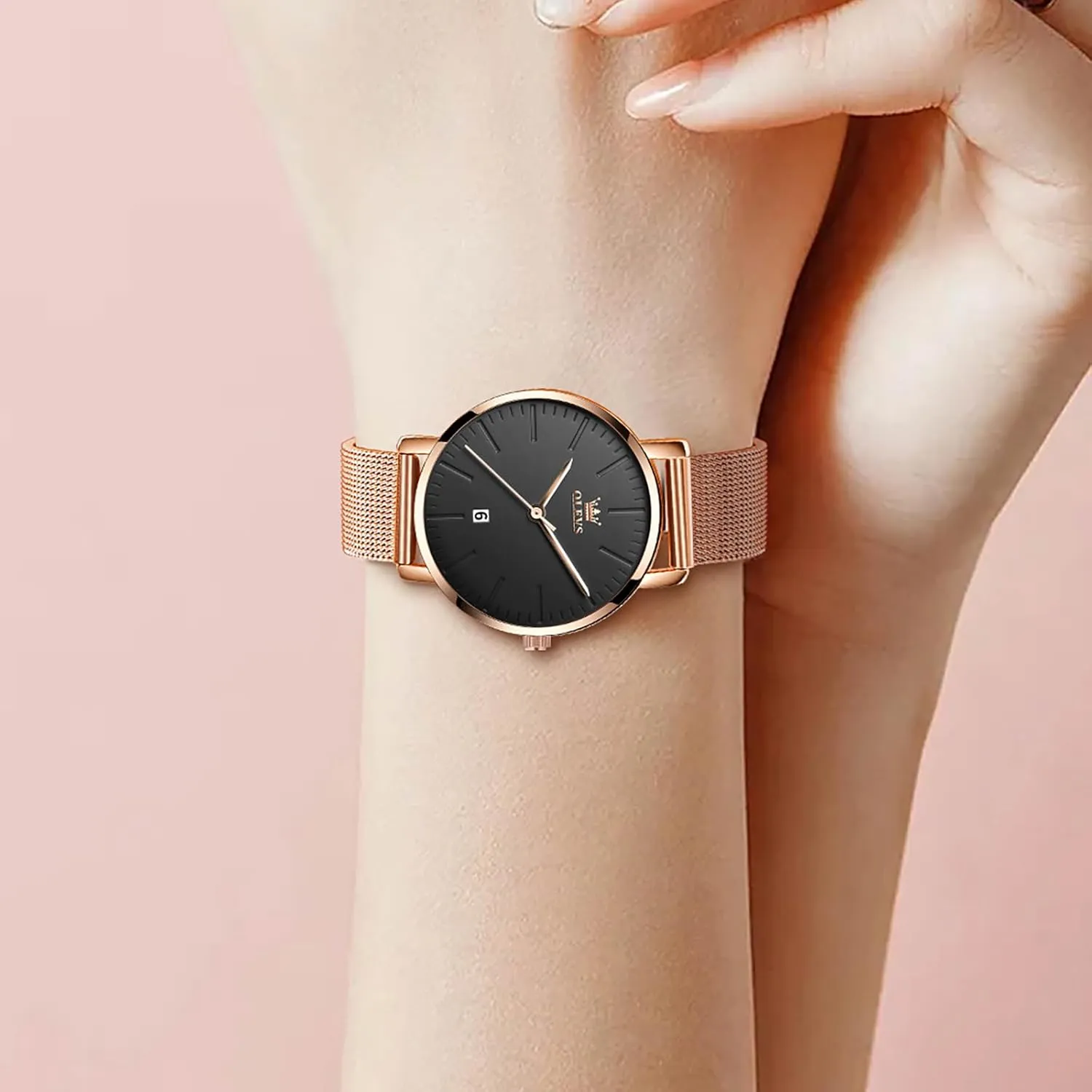 Watch, Sophisticated Waterproof unanticipated universally needy asteroid teapot Mesh Bracelet Quartz Watch for Women OLEVS Women Watches, Elegant Rose Gold Small Wrist Ladies 