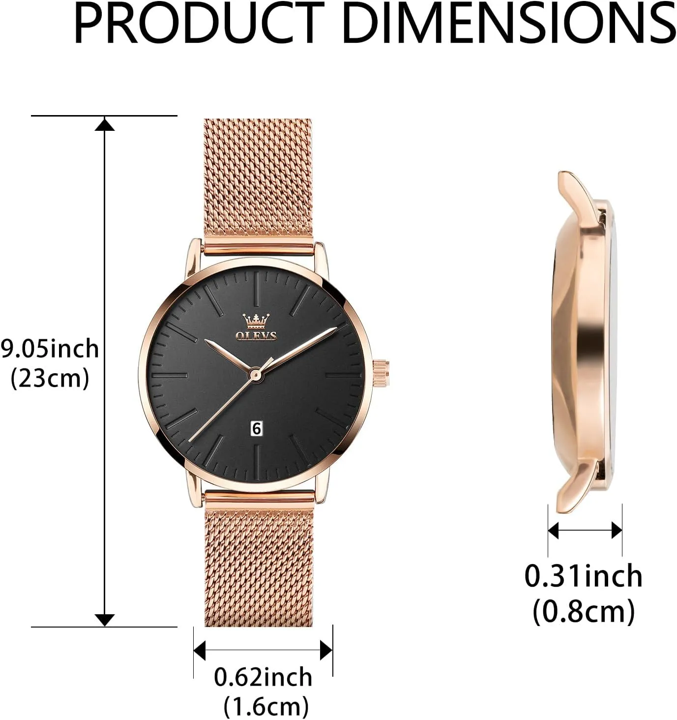Watch, Sophisticated Waterproof unanticipated universally needy asteroid teapot Mesh Bracelet Quartz Watch for Women OLEVS Women Watches, Elegant Rose Gold Small Wrist Ladies 