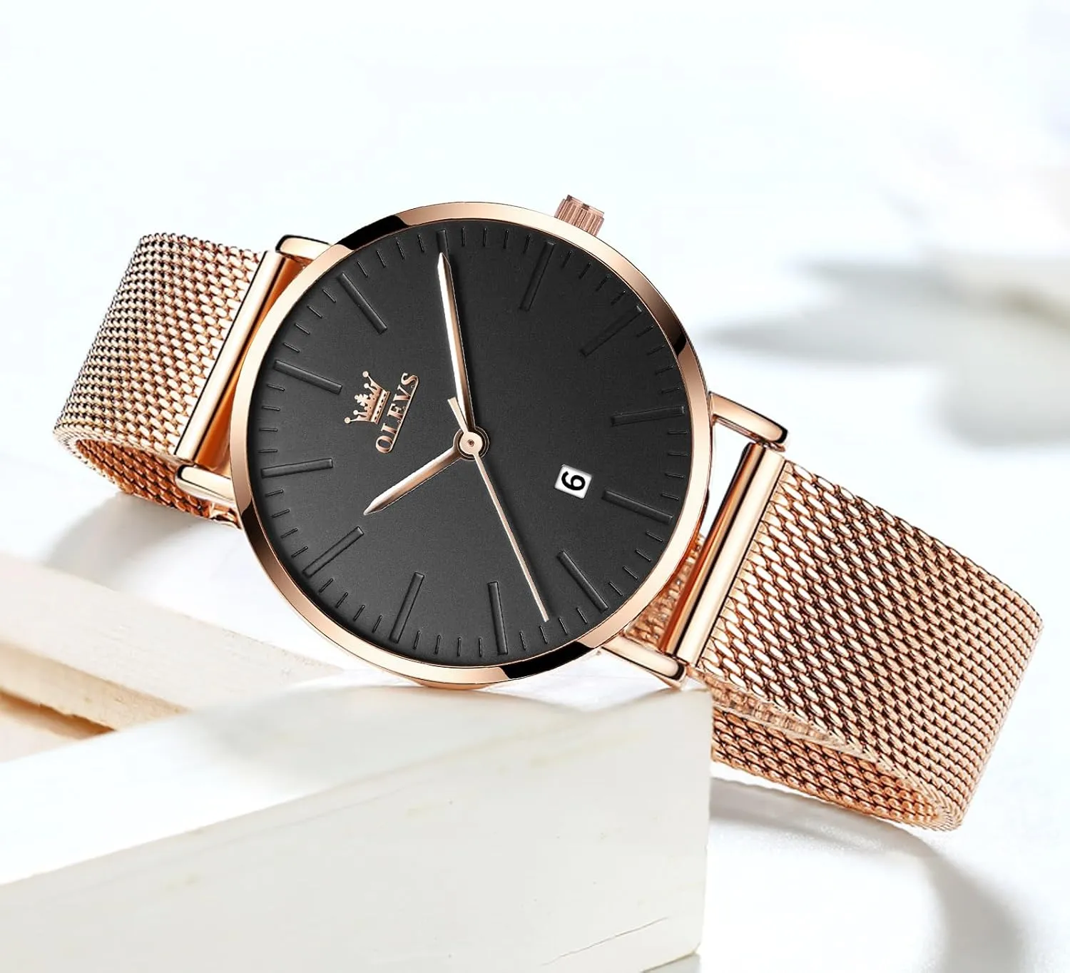 Watch, Sophisticated Waterproof unanticipated universally needy asteroid teapot Mesh Bracelet Quartz Watch for Women OLEVS Women Watches, Elegant Rose Gold Small Wrist Ladies 