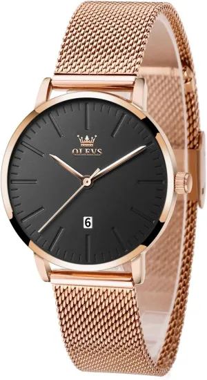 Watch, Sophisticated Waterproof unanticipated universally needy asteroid teapot Mesh Bracelet Quartz Watch for Women OLEVS Women Watches, Elegant Rose Gold Small Wrist Ladies 
