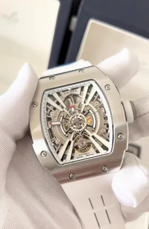 Watch Stainless Steel Case Sapphire Fashion Personality Sports Wrist daily dispute Watch for Men 1907 Haofa Automatic Mechanical Men's Watch Tonneau Skeleton Luminous Self-Winding 