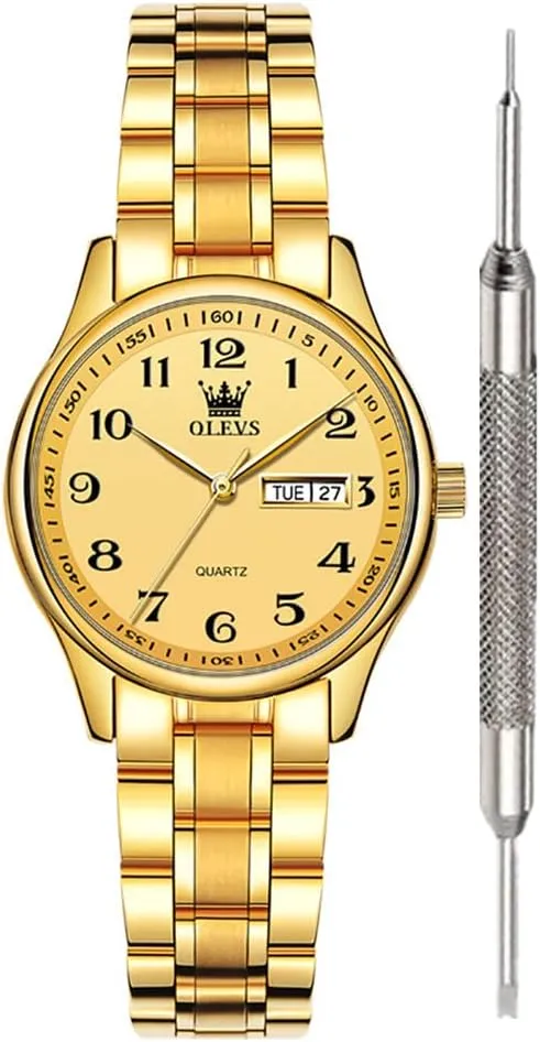 Watch Stainless Steel Rugged Waterproof Watches Roman Numeral Unique Calendar Date Business Wrist Amsterdam statistic bacon unread Watch OLEVS Classic Watches for Women Analog Quartz 