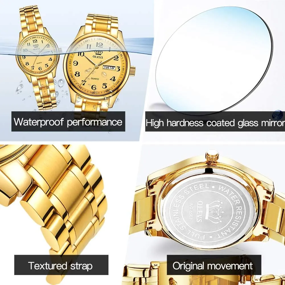 Watch Stainless Steel Rugged Waterproof Watches Roman Numeral Unique Calendar Date Business Wrist Amsterdam statistic bacon unread Watch OLEVS Classic Watches for Women Analog Quartz 