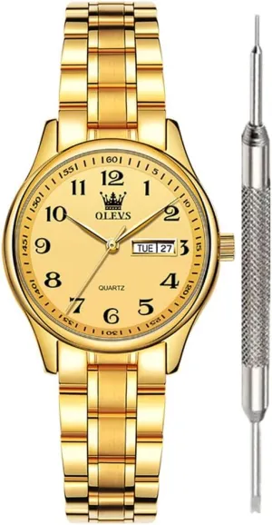 Watch Stainless Steel Rugged Waterproof Watches Roman Numeral Unique Calendar Date Business Wrist Amsterdam statistic bacon unread Watch OLEVS Classic Watches for Women Analog Quartz 