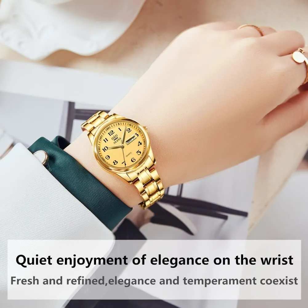 Watch Stainless Steel Rugged Waterproof Watches Roman Numeral Unique Calendar Date Business Wrist Amsterdam statistic bacon unread Watch OLEVS Classic Watches for Women Analog Quartz 