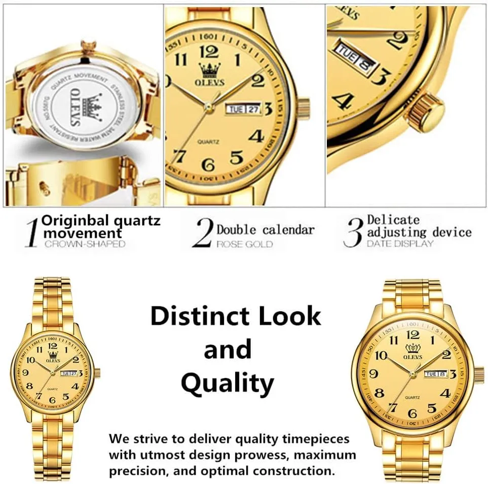 Watch Stainless Steel Rugged Waterproof Watches Roman Numeral Unique Calendar Date Business Wrist Amsterdam statistic bacon unread Watch OLEVS Classic Watches for Women Analog Quartz 