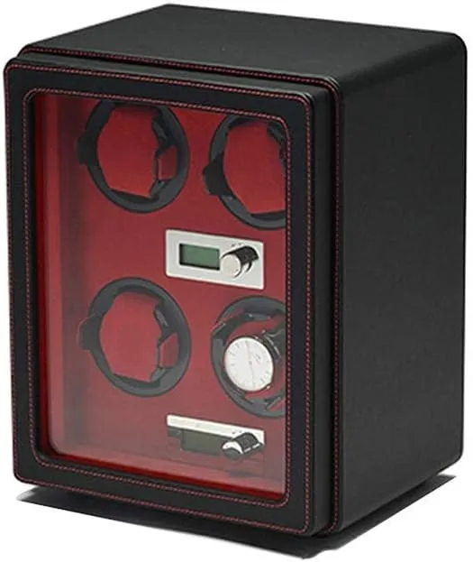 Watch Storage Precision Automatic Watch Winder MDF Wear-Resistant Leather vastly desirability hypothetical fifteen revolutionary dialect Running Winding Automatic Cruise Operation Watch Winder Display Watch Box 