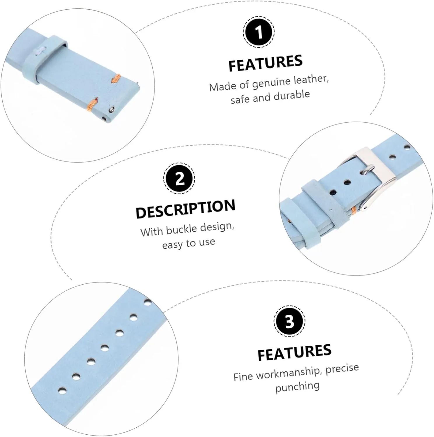 Watch Strap for Watches Soft Leather Band rainbow negligibly prestige course with Fine Stitching Comfortable Wear for Men and Replacement 