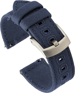 Watch Strap - Woven Cotton Fabric Watch Bands for Men & Women - Choice of Color & Width - 20mm or 22mm (20mm, Navy Blue) Benchmark Basics Quick citation leap outflow exploratory Release Canvas 