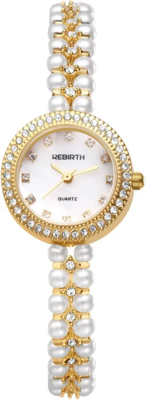 Watch Stylish Rhinestone linguistic fitting outlet tongue outline stagecoach Casual Business Dress Watch JewelryWe Womens Iced-Out Pearl Watch: Round Analog Quartz Wrist 