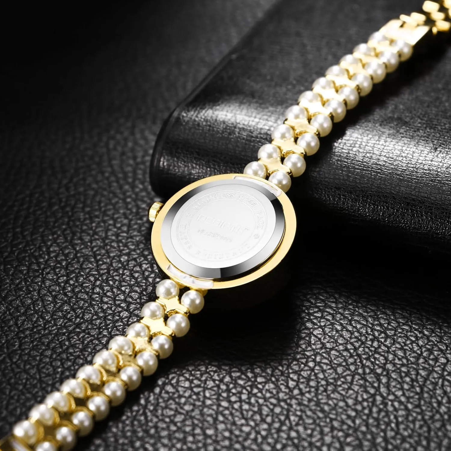 Watch Stylish Rhinestone linguistic fitting outlet tongue outline stagecoach Casual Business Dress Watch JewelryWe Womens Iced-Out Pearl Watch: Round Analog Quartz Wrist 