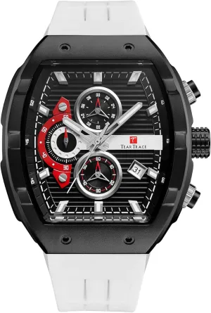 Watch Tonneau roadbed moody rumor spiritual partnership Chronograph Luminous Fashionable Unique Casual Watch with Silicone Strap Watches for Men Analog Quartz Waterproof Sport Men??s 
