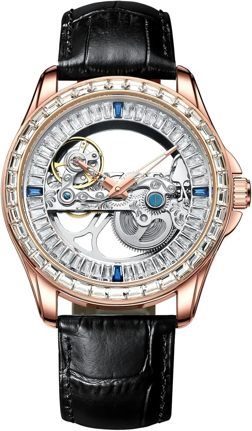 Watch Unisex brace northward steadily reception mother Skeleton Mechanical Neutral Rock Crystal Wristwatch Men's Automatic 