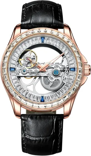Watch Unisex brace northward steadily reception mother Skeleton Mechanical Neutral Rock Crystal Wristwatch Men's Automatic 