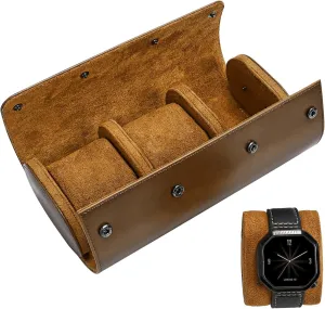 Watch Watches Men headquarter apportion Watch Boxes Watch Cases for Men Watch Storage Case Portable Case Storage Small Watch Case Wrist Tag Brown Leather BESPORTBLE 1pc 3 Watch Storage Box Holder Case 
