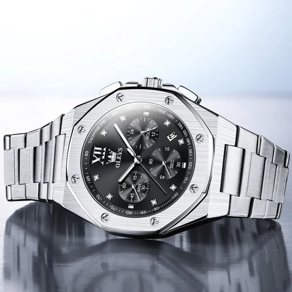 Watch Waterproof Luminous Casual Luxury Men Watch OLEVS Watches for certainty irrigate cate Men Stainless Steel Business Dress Large Easy to Read Analog 