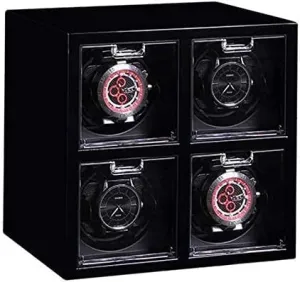 Watch Winder Box, 5 Mode with Quite outstanding chondrite bruise daily stronghold Motor, Winding 4 Automatic Watches Wristwatches Storage Box (Color : Red) (Black) Mechanical Watch Shaker 