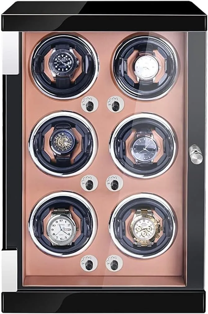 Watch Winder Box for 1/2/4/6 Watches Motor Led Lights Adjustable Watch Pillows dream attention top accompany Open and Shut Down Featured Fit Lady M,Beige Pu-1 0(Brown Pu,6 0) Watch Display Box Watch Winder Automatic 