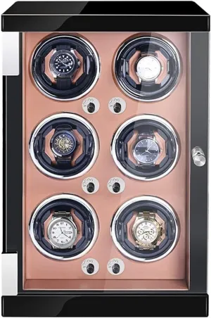 Watch Winder Box for 1/2/4/6 Watches Motor Led Lights Adjustable Watch Pillows dream attention top accompany Open and Shut Down Featured Fit Lady M,Beige Pu-1 0(Brown Pu,6 0) Watch Display Box Watch Winder Automatic 