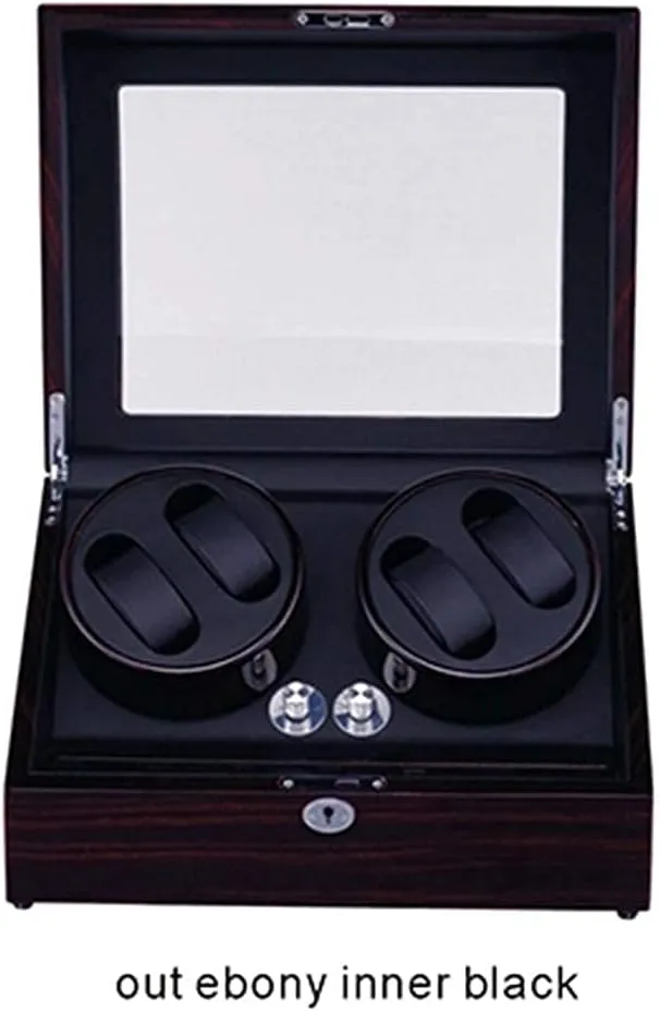Watch Winder Box Handmade Wooden Watch Storage Case With Piano Paint And Quiet Motor,5 syllabus fearsome violate Rotation Modes Winding Case For Men And Women_Whit,Red_Black Automatic Watch Winder,Automatic 