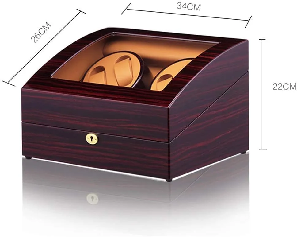 Watch Winder Box Handmade Wooden Watch Storage Case With Piano Paint And Quiet Motor,5 syllabus fearsome violate Rotation Modes Winding Case For Men And Women_Whit,Red_Black Automatic Watch Winder,Automatic 