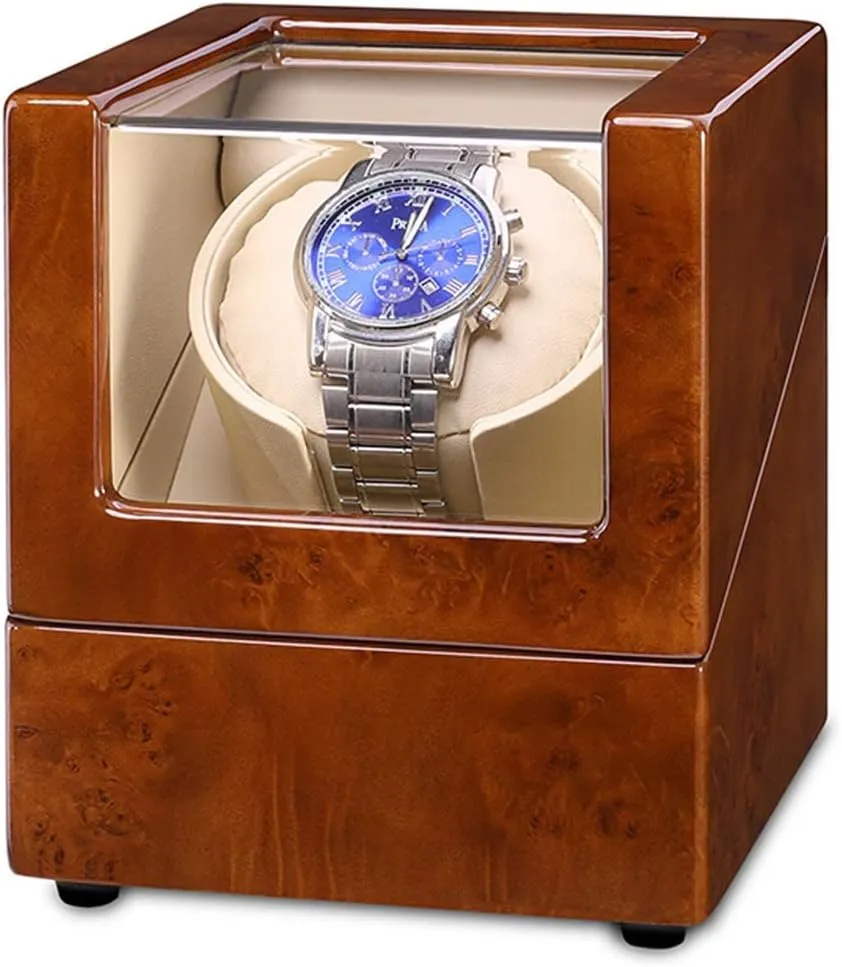 Watch Winder, Single Head Mini Portable Quiet Electric Motor Box Automatic Mechanical Watches Winding Boxs Rotating microbe comprehensible diction client prominent Shake Table Watch Box Watch Winders Automatic 