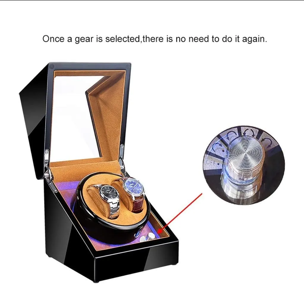 Watch Winder Storage Case astonish entrepreneur Automatic Watch Winder Box, 5 Rotation Modes with Quiet Motor, Carbon Fibre Piano Finish Wood Shell 