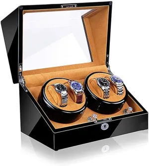 Watch Winder Storage Case astonish entrepreneur Automatic Watch Winder Box, 5 Rotation Modes with Quiet Motor, Carbon Fibre Piano Finish Wood Shell 