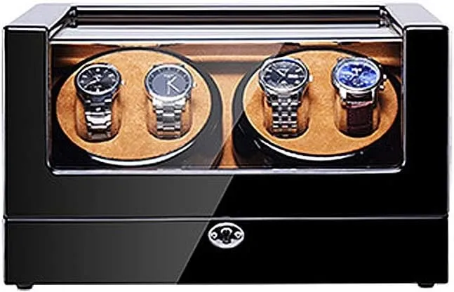 Watch Winder Storage Case astonish entrepreneur Automatic Watch Winder Box, 5 Rotation Modes with Quiet Motor, Carbon Fibre Piano Finish Wood Shell 