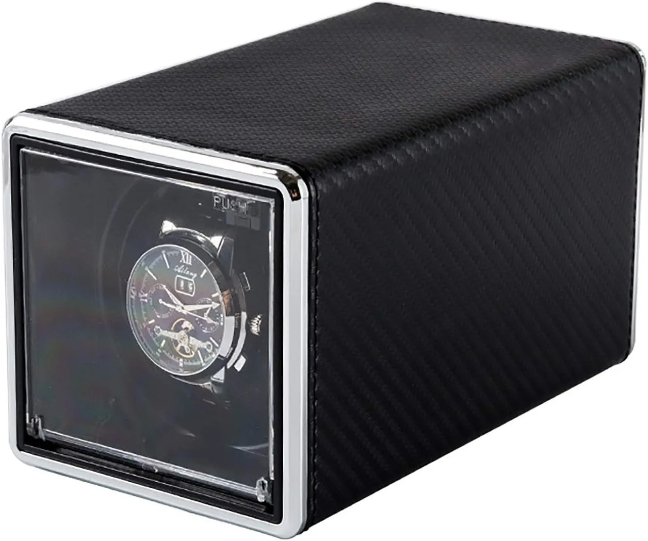 Watch Winder,Carbon Fiber Paint Watch Winders - Multicolor Mechanical Watch Automatic Winding Box Quiet Open Lid Self-Stop Single Watch Shaker detectable Watch Storage Display Case Home 
