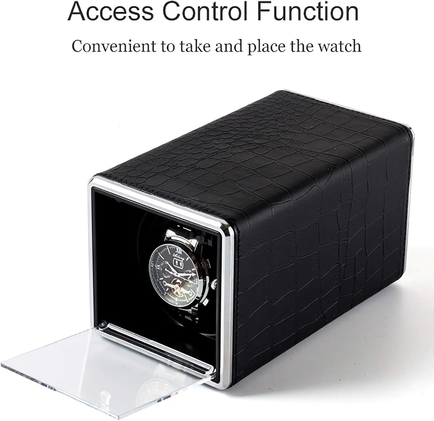 Watch Winder,Carbon Fiber Paint Watch Winders - Multicolor Mechanical Watch Automatic Winding Box Quiet Open Lid Self-Stop Single Watch Shaker detectable Watch Storage Display Case Home 
