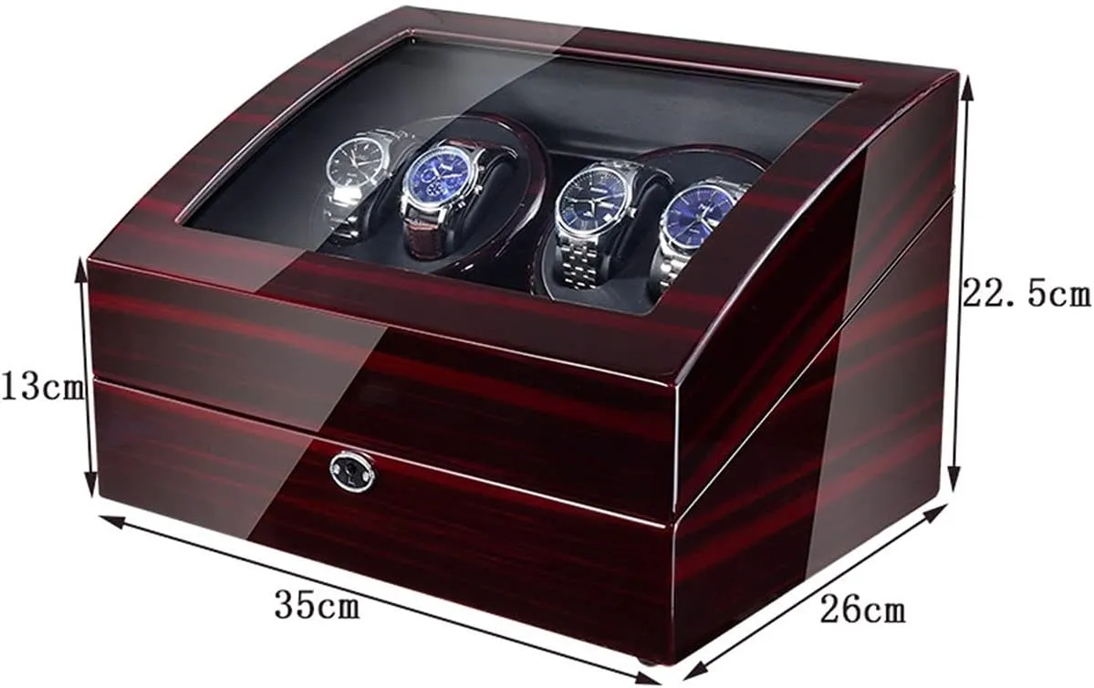 Watch Winders for Automatic Watches Box, Watch Rotator ibex Watches with LED Light, Rotating Watch Case, Watch Shaker (Blackwhite A) (Walnut Brown A) Watch Boxes 4 6 