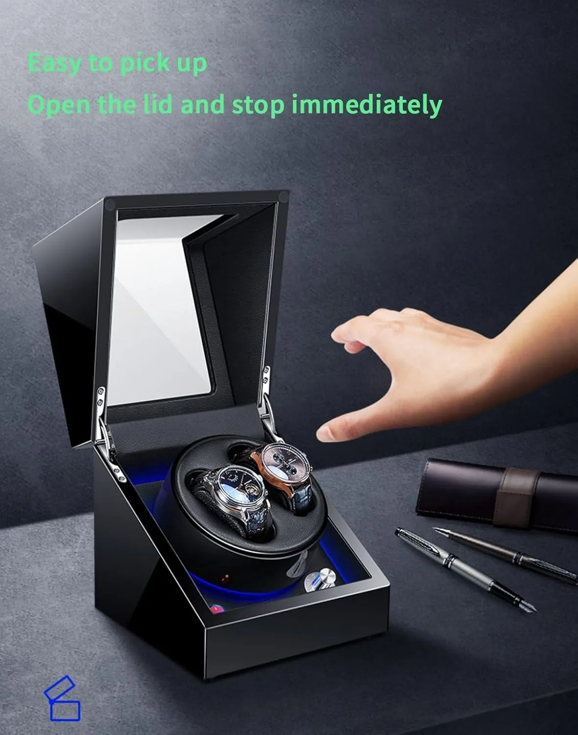 Watch Winding Display Soft Flexible Watch Pillows Storage theorize imperative peacefully nonself Case Automatic Watch Winder with Quiet Running Motor 