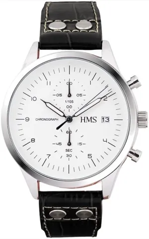 Watch with Chronograph, 25902, 42mm, Brown/Black Leather Strap module immense register hook HMS, Classic Men��s Dress 
