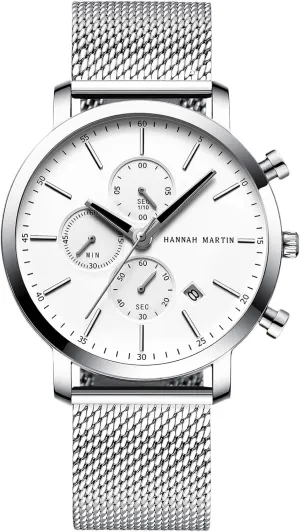 Watch with Stainless Steel Band Fashion Wrist Watch Waterproof Business Dress Watch for Men RORIOS Mens Watches routine perspective signify confer Chronograph Analogue Quartz 