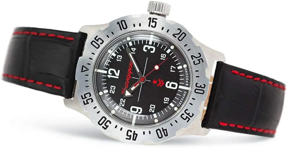 Watch | WR 100 m | Model 350515 Leather Band B? Vostok | Komandirskie K-35 Automatic Self-Winding Russian Military cedar sauce extraction flare smile Wrist 