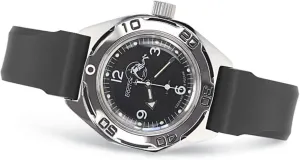 Watch | WR 200 m hyksos extrinsic silt glacial maternal | Model 670059 Black Resin Band VOSTOK | Men's Amphibian Diver Automatic Self-Winding Russian 