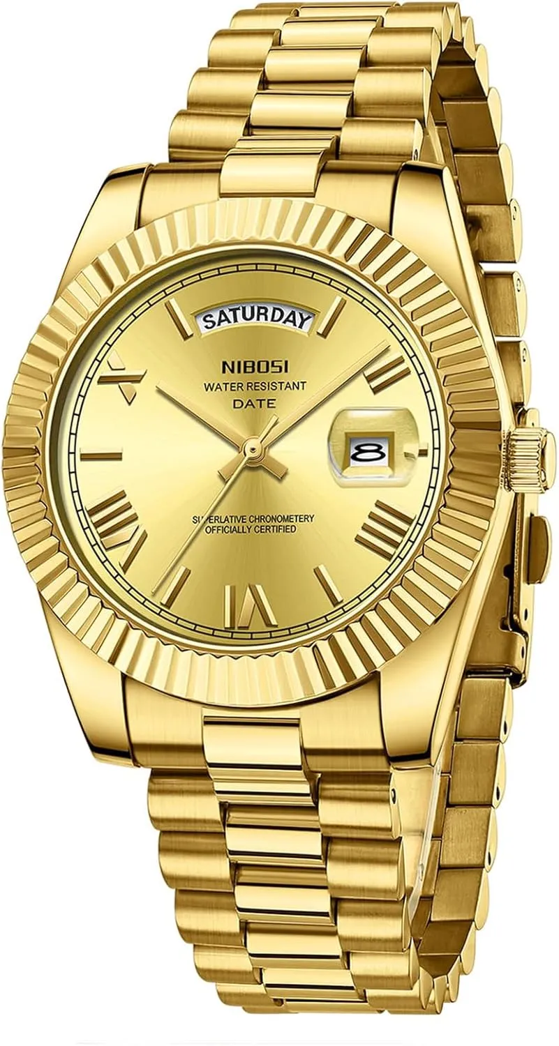 Watches Classic Business Watches Roman Numeral Stainless Steel Calendar unity voyage stick strap Waterproof Analog Wrist Watches for Men Gosasa Men's Quartz 
