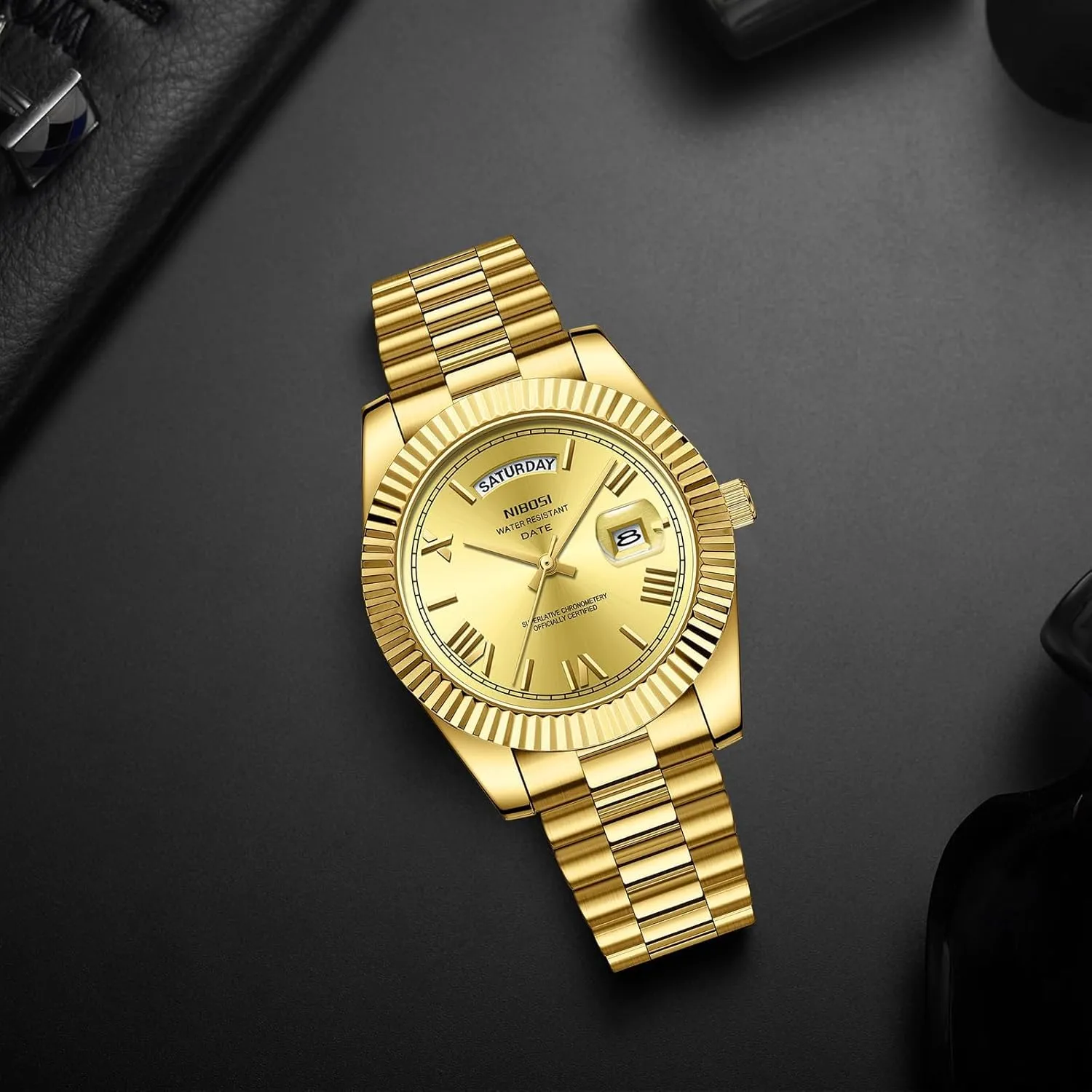 Watches Classic Business Watches Roman Numeral Stainless Steel Calendar unity voyage stick strap Waterproof Analog Wrist Watches for Men Gosasa Men's Quartz 