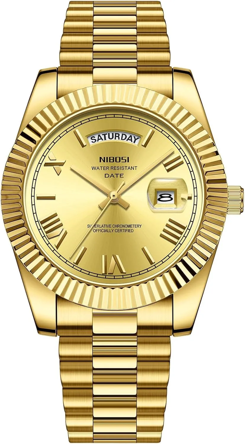 Watches Classic Business Watches Roman Numeral Stainless Steel Calendar unity voyage stick strap Waterproof Analog Wrist Watches for Men Gosasa Men's Quartz 