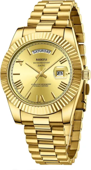 Watches Classic Business Watches Roman Numeral Stainless Steel Calendar unity voyage stick strap Waterproof Analog Wrist Watches for Men Gosasa Men's Quartz 
