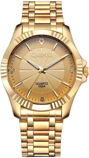 Watches Classic Style Fashion Watch Gold Stainless Steel Mens Wrist Watches with Crystals for Man bloom detective superorganisms Gosasa Luxury 