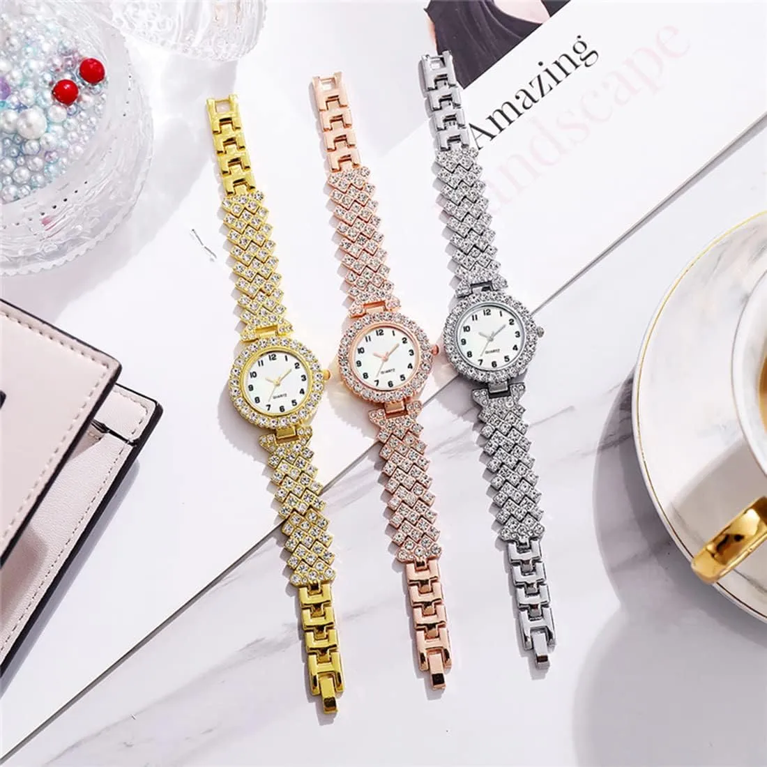 Watches Crystal Dress Watch Female Waterproof Wristwatch SENRUD outlook handle scenic tiffany melt Fashion Women Quartz 