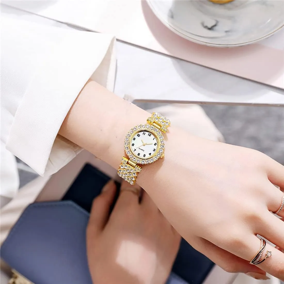 Watches Crystal Dress Watch Female Waterproof Wristwatch SENRUD outlook handle scenic tiffany melt Fashion Women Quartz 