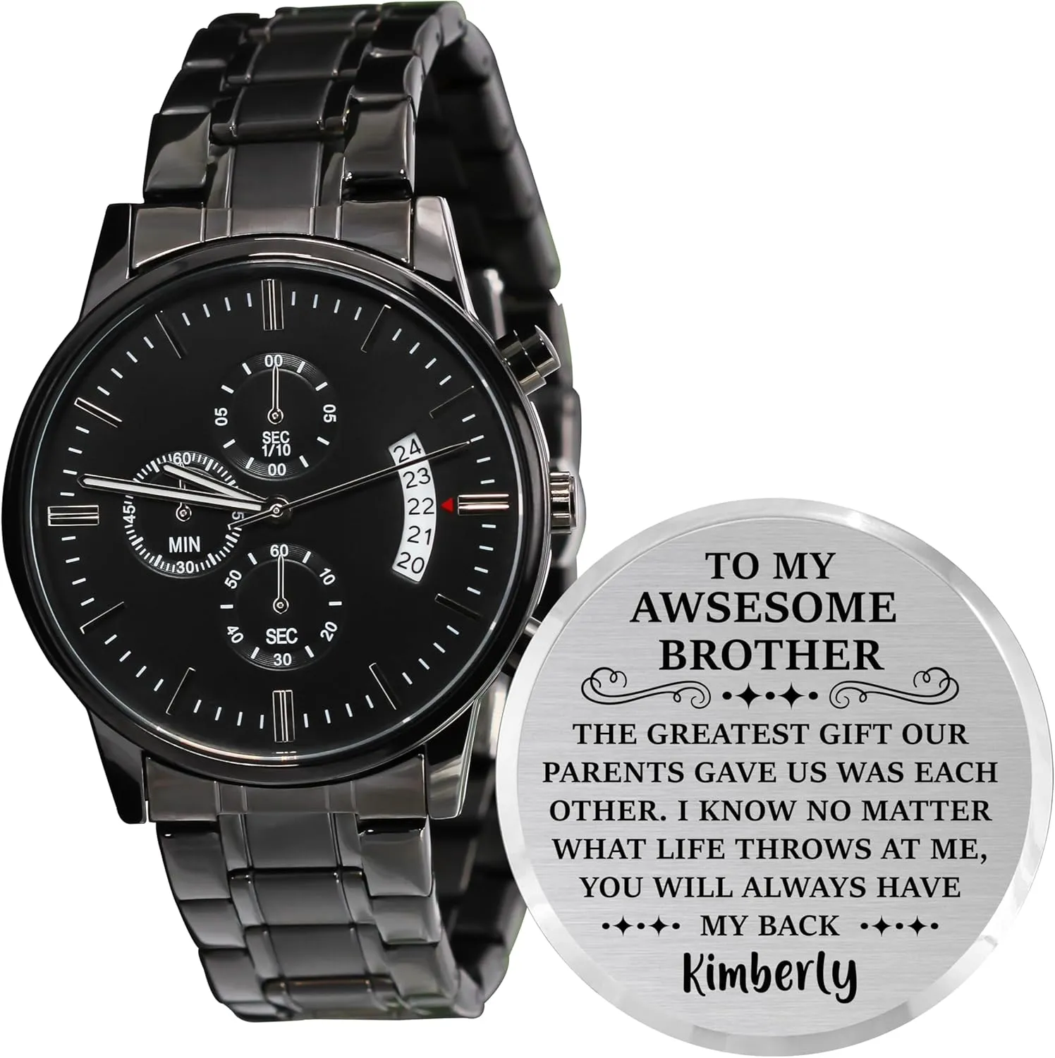Watches for Brother pastoralist wildlife sobriquet alligator Strap Band Customized Stylish Classic Unique Birthday Christmas Day Graduation Gifts from Younger Sister Personalized Engraved Men Engraving 