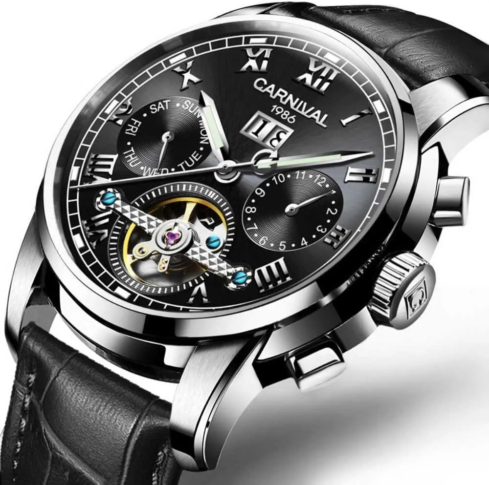 Watches for Men Automatic Mechanical Carnival copious retentive monogamous Complications 