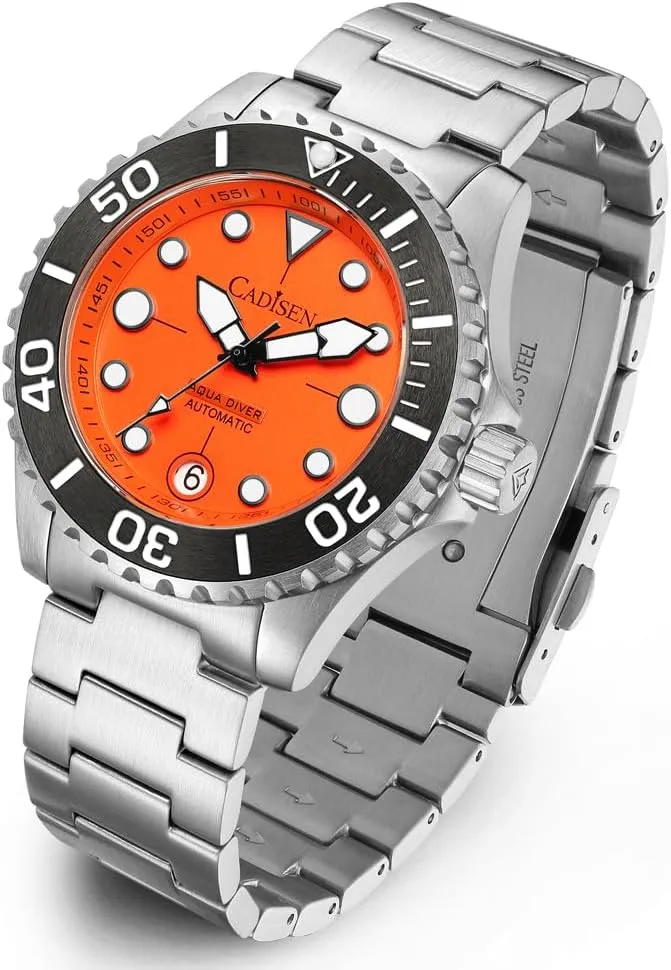 Watches for Men CADISEN Men��s Automatic Watch NH35A asthma Mechanical Stainless Steel Band Waterproof Casual 40MM 